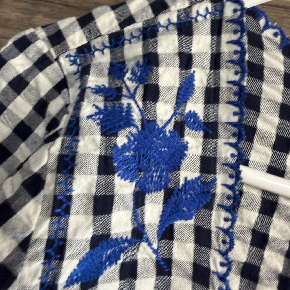 J. Crew Blue and White Checkered Blouse - Picture 4 of 9